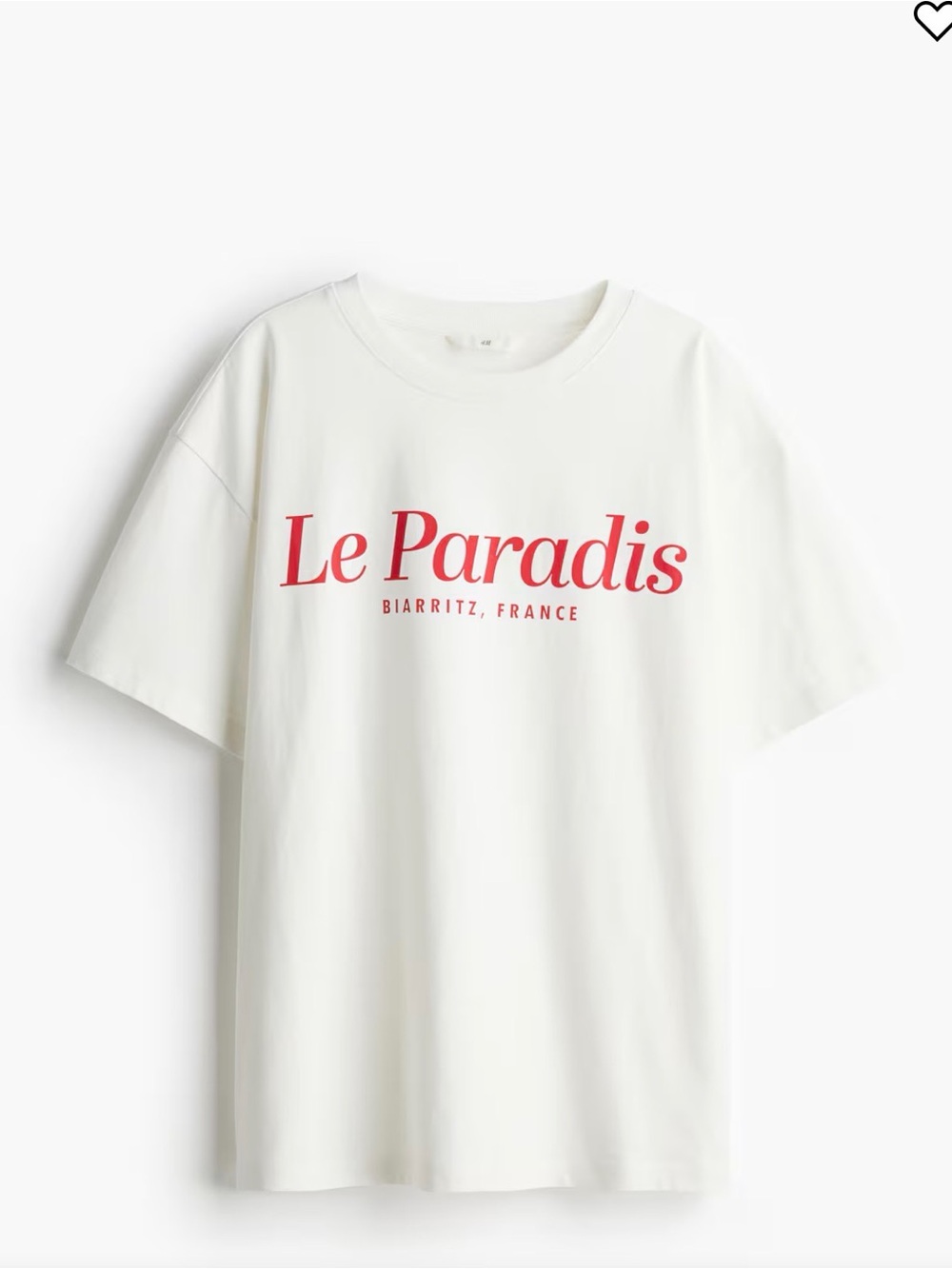 H&M White Tee with Black Tag Detail